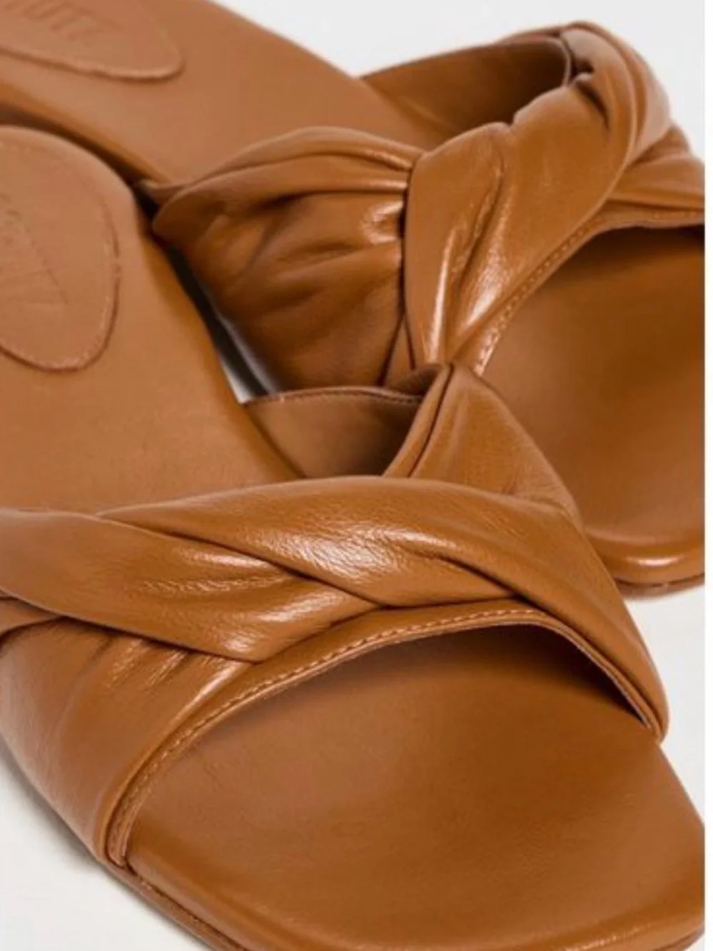Schutz Lori Leather Twist Front Slide Sandals 9